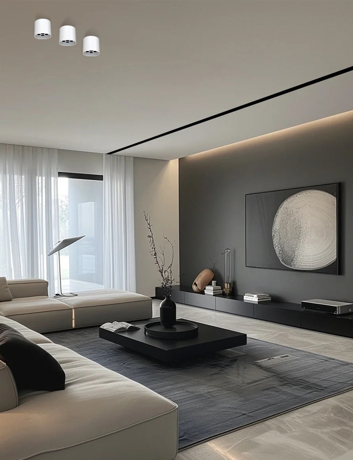 Surface mounted ceiling mounted intelligent spotlights ceiling matter smart home lighting supports Homekit Google Home